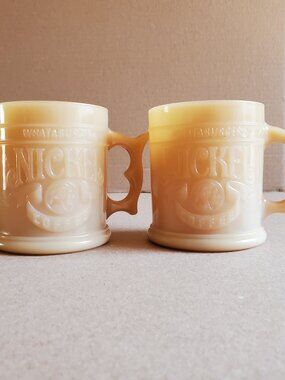 Whataburger Buffalo Nickel Coffee Mug Cup Butterscotch Vintage USA Made Set Of 2